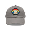 Hippie Hat | VW Bus Mountain Sunset Circle Leather Patch Baseball Cap