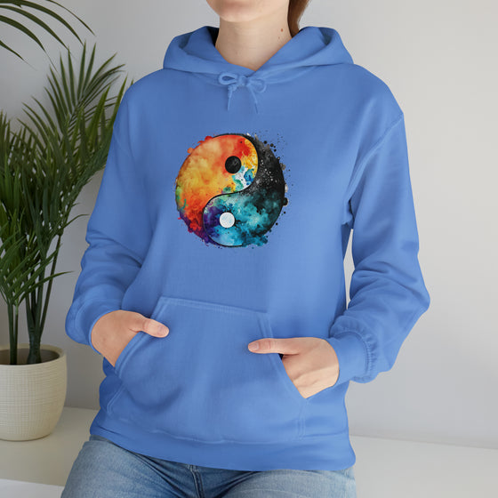 Yoga Sweatshirt | Yin Yang Sign V4 Watercolor | Unisex Hooded Hoodie Sweatshirt