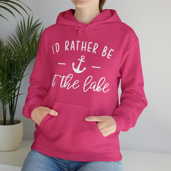 Rather Be at Lake Boating Sweatshirt | Unisex Hooded Hoodie Sweatshirt