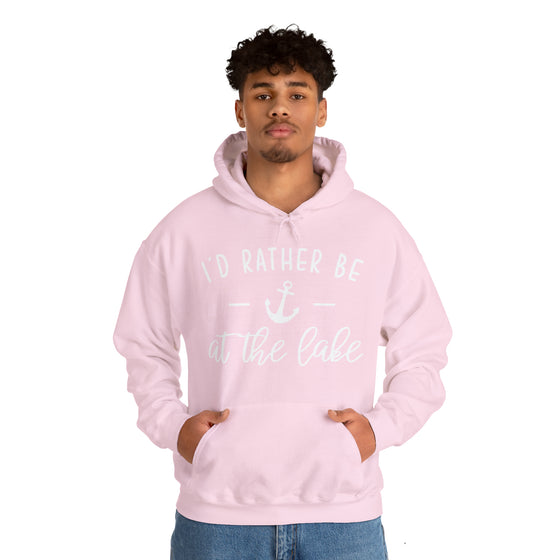 Rather Be at Lake Boating Sweatshirt | Unisex Hooded Hoodie Sweatshirt