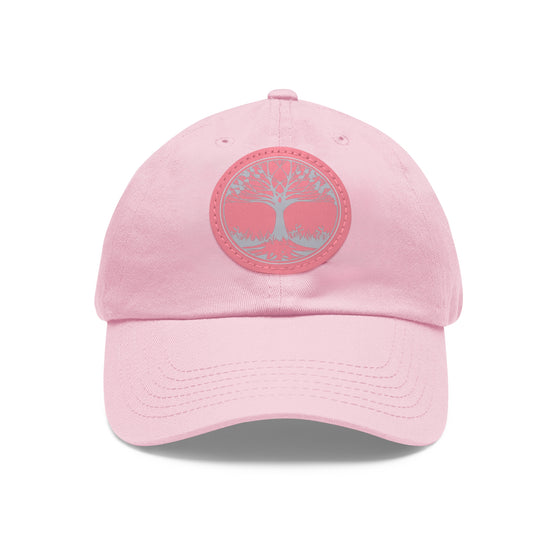 Tree Life Hat | Tree of Life Design Circle Leather Patch Baseball Cap