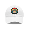 Hippie Hat | VW Bus Mountain Sunset Circle Leather Patch Baseball Cap