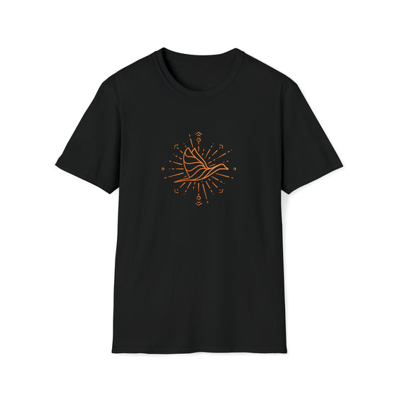 Abstract Mystical Bird Shapes V36  |  Unisex Soft Style Tee T-Shirt |  Embrace Your Vibe