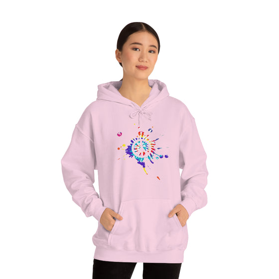 Chill Stitch – Peace Sign Color Splat - Unisex Hooded Hoodie Sweatshirt – Embrace Your Vibe