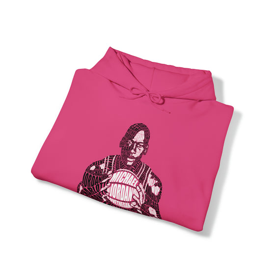 Michael Jordan Basketball | Unisex Hooded Hoodie Sweatshirt  | Calligram Word Design