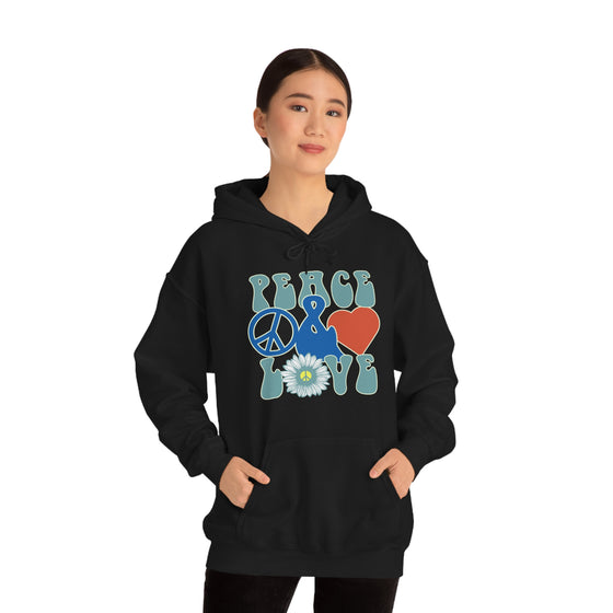 Chill Stitch – Peace & Love - Unisex Hooded Hoodie Sweatshirt – Embrace Your Vibe