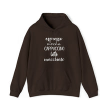  Coffee Mocha Cappuccino Espresso List | Unisex Hooded Hoodie Sweatshirt | Embrace Your Vibe