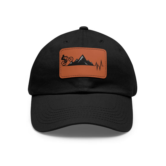 Bike Hat | MTB Mountain Bike Heartbeat Leather Patch Baseball Cap