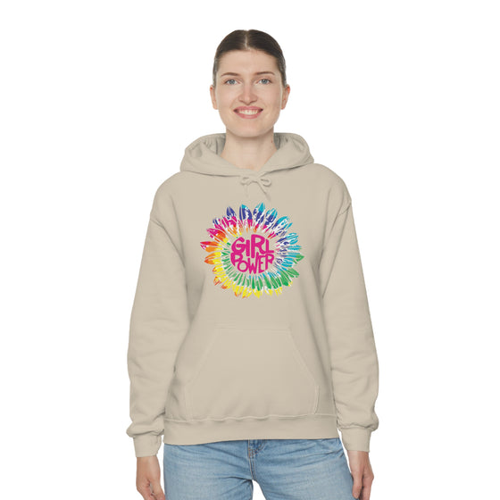 Chill Stitch – Girl Power Tie-Dye - Unisex Hooded Hoodie Sweatshirt – Embrace Your Vibe