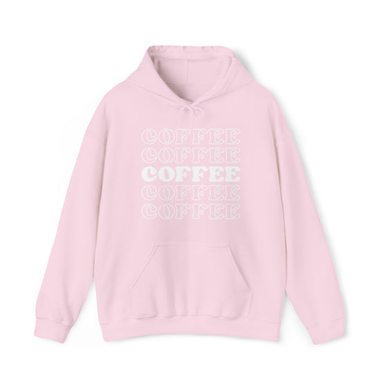 Coffee Repeated Sweatshirt | Unisex Hooded Hoodie Sweatshirt | Embrace Your Vibe