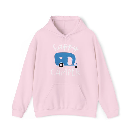 Happy Camper Sweatshirt | Heart Camping Outdoors  | Unisex Hooded Hoodie Sweatshirt