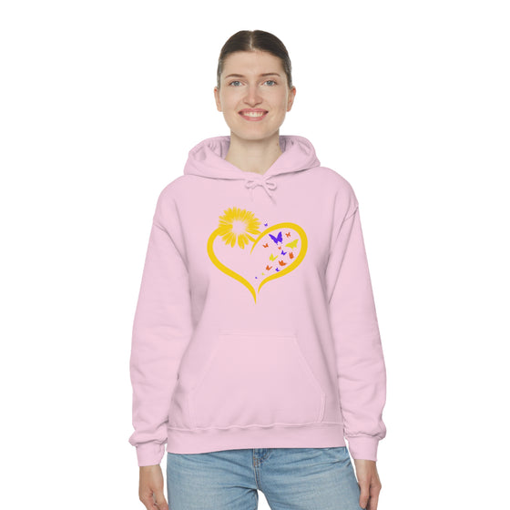 Butterflies Sunflower | Unisex Hooded Hoodie Sweatshirt | Embrace Your Vibe