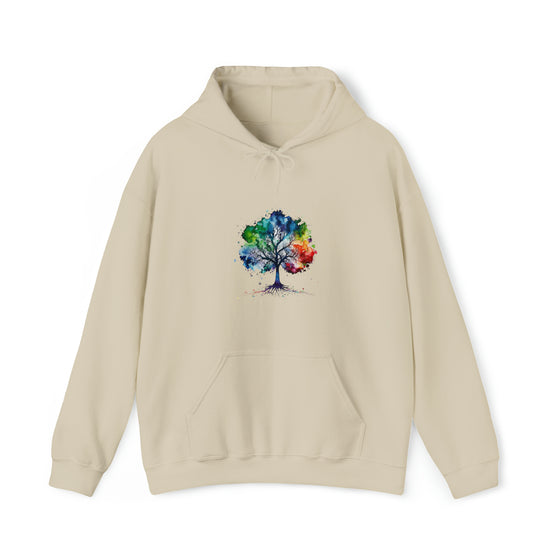 Lake Hoodie | Tree of Life Watercolor Color Burst V3 | Unisex Hooded Hoodie Sweatshirt