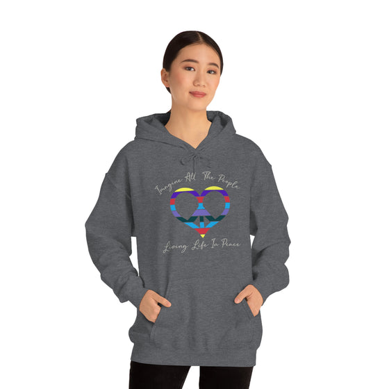 Chill Stitch – Imagine Living Life Peace - Unisex Hooded Hoodie Sweatshirt – Embrace Your Vibe