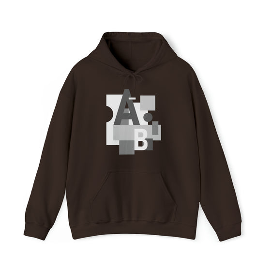 Abstract Shapes V8 Block Letters  | Abstract | Minimalist | Modern  Unisex Hooded Hoodie Sweatshirt | Embrace Your Vibe