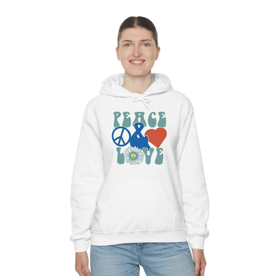 Chill Stitch – Peace & Love - Unisex Hooded Hoodie Sweatshirt – Embrace Your Vibe