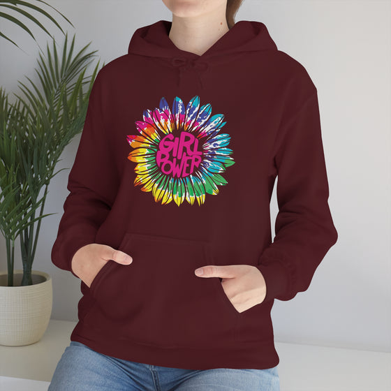 Chill Stitch – Girl Power Tie-Dye - Unisex Hooded Hoodie Sweatshirt – Embrace Your Vibe