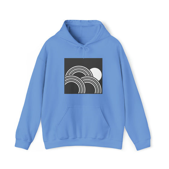 Abstract Shapes V6 Circled Moon Horizon | Abstract | Minimalist | Modern  Unisex Hooded Hoodie Sweatshirt | Embrace Your Vibe
