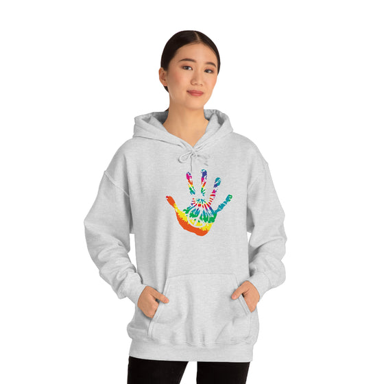 Chill Stitch –Tie-dye Peace Hand - Unisex Hooded Hoodie Sweatshirt – Embrace Your Vibe