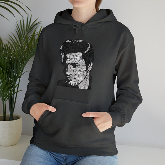 Elvis Presley Music Rock Roll | Unisex Hooded Hoodie Sweatshirt | Embrace Your Vibe | Calligram Word Design