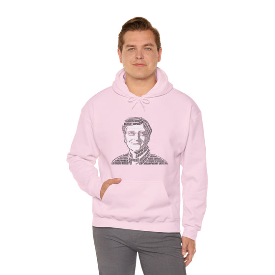 Bill Gates | Unisex Hooded Hoodie Sweatshirt | Embrace Your Vibe | Calligram Word Design