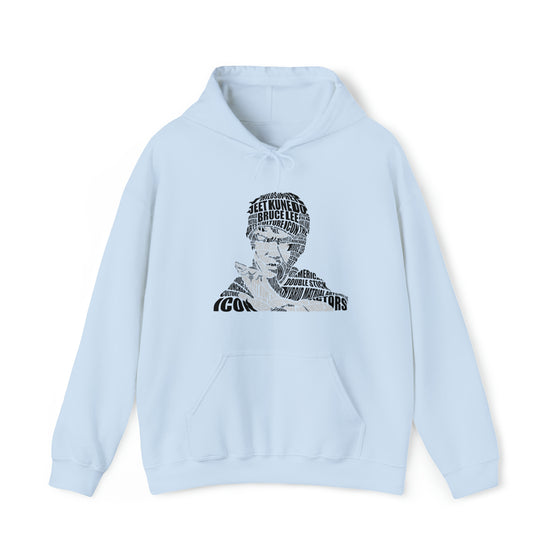 Bruce Lee | Unisex Hooded Hoodie Sweatshirt | Embrace Your Vibe | Calligram Word Design