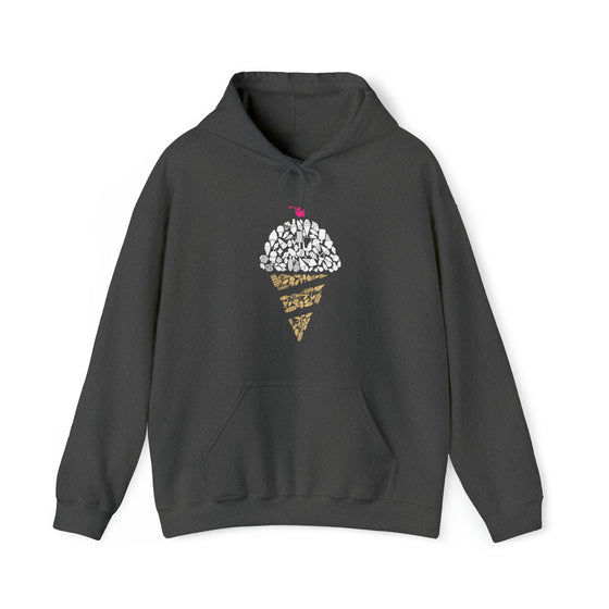 Sweatshirt | Ice Cream Cone Dessert Delight | Abstract Unisex Hooded Hoodie Sweatshirt