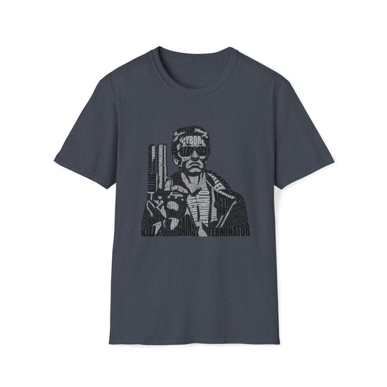 Terminator Movie | Unisex Soft Style Tee T-Shirt  | Calligram Word Design