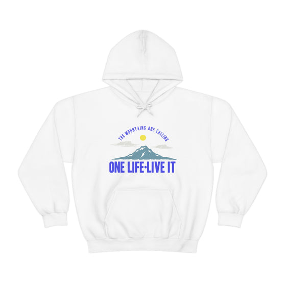 Chill Stitch – Mountains One Life Live It - Unisex Hooded Hoodie Sweatshirt – Embrace Your Vibe