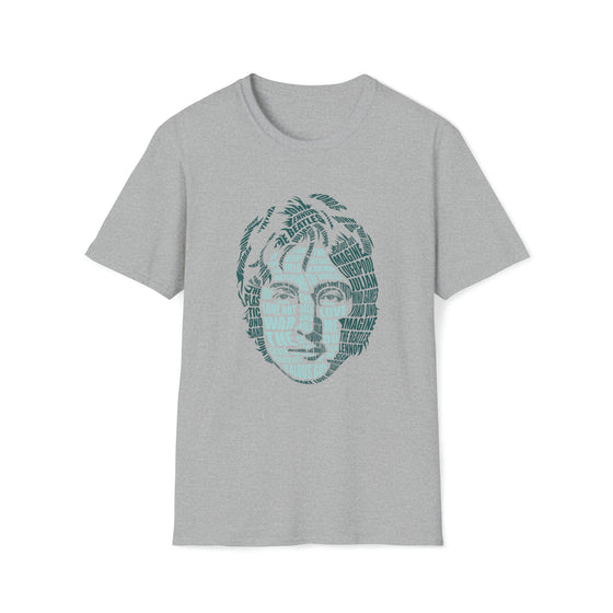 John Lennon Music | Unisex Soft Style Tee T-Shirt | Embrace Your Vibe | Calligram Word Design