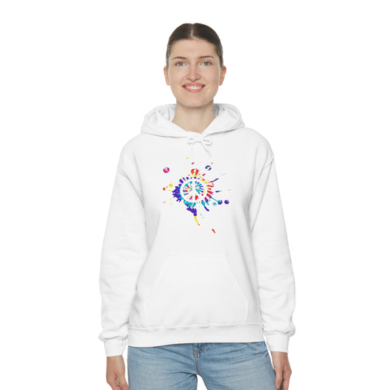 Chill Stitch – Peace Sign Color Splat - Unisex Hooded Hoodie Sweatshirt – Embrace Your Vibe