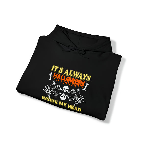 Halloween Sweatshirt | Always Halloween Inside My Head | Unisex Hooded Hoodie Sweatshirt