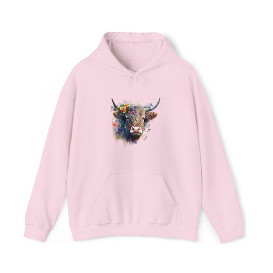 Sweatshirt | Highland Cow Watercolor V2  Western | Unisex Hooded Hoodie Sweatshirt