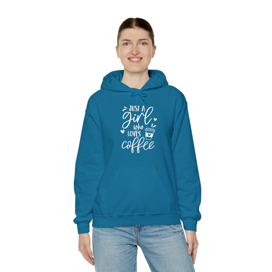 Girl Who Loves Coffee Sweatshirt | Unisex Hooded Hoodie Sweatshirt