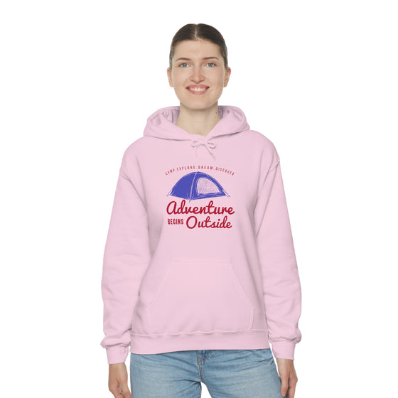 Chill Stitch – Outside Your Tent Adventure - Unisex Hooded Hoodie Sweatshirt – Embrace Your Vibe