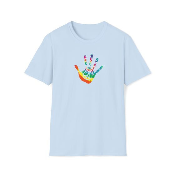 Hippie Shirt | Earth Peace Designs Tie Dye Peace Hand | Unisex Soft Style T-Shirt