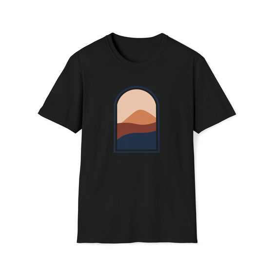 Abstract Shirt | Window Sunrise Sunset Abstract Shapes V14 | Unisex Soft Style Tee T-Shirt