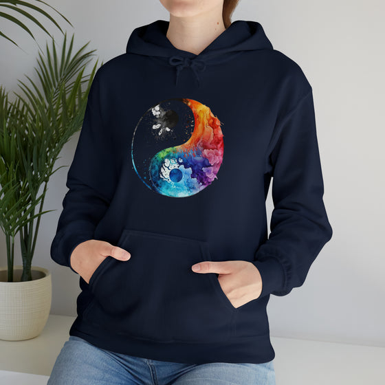 Yoga Hoodie | Yin Yang Sign V1 Watercolor | Unisex Hooded Hoodie Sweatshirt