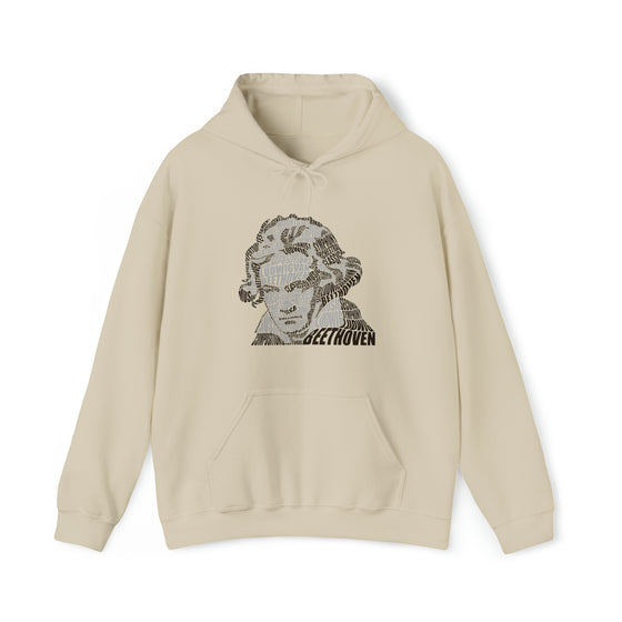 Ludwig van Beethoven Symphony Music | Unisex Hooded Hoodie Sweatshirt | Embrace Your Vibe | Calligram Word Design
