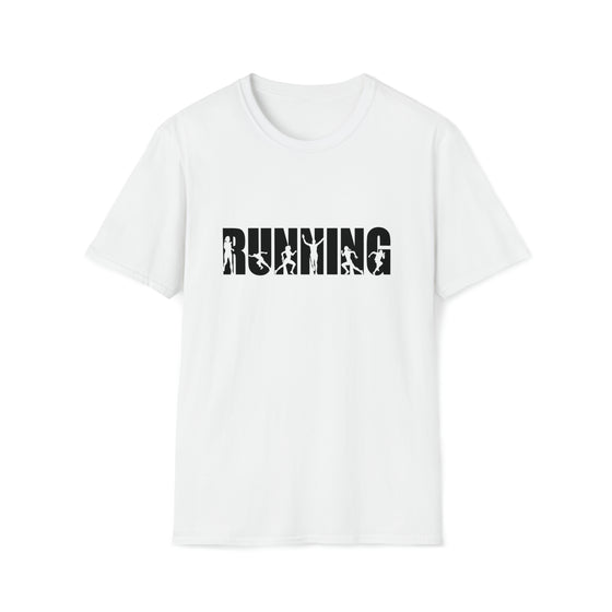 Running Shirt | Track Cross-Country Athlete Silhouettes  |  Unisex Soft Style Tee T-Shirt