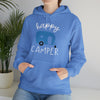 Happy Camper Sweatshirt | Heart Camping Outdoors  | Unisex Hooded Hoodie Sweatshirt