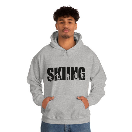 Chill Stitch – Skiing Sport - Unisex Hooded Hoodie Sweatshirt – Embrace Your Vibe