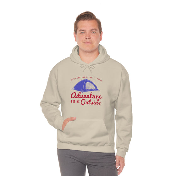 Chill Stitch – Outside Your Tent Adventure - Unisex Hooded Hoodie Sweatshirt – Embrace Your Vibe