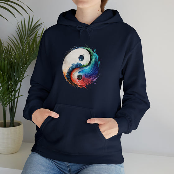 Yoga Hoodie | Yin Yang Sign V2 Watercolor | Unisex Hooded Hoodie Sweatshirt