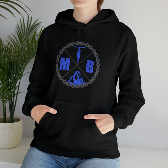 Bike Sweatshirt | MTB Chain Circle Mountain Bike Biking | Unisex Hooded Hoodie Sweatshirt