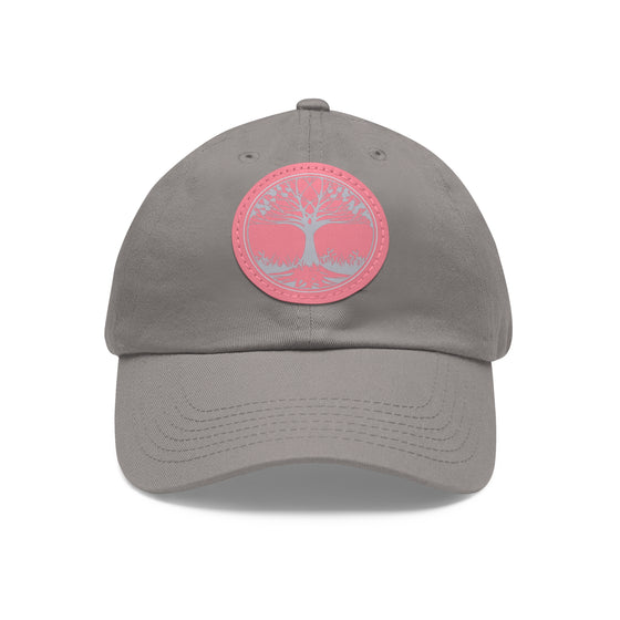 Tree Life Hat | Tree of Life Design Circle Leather Patch Baseball Cap