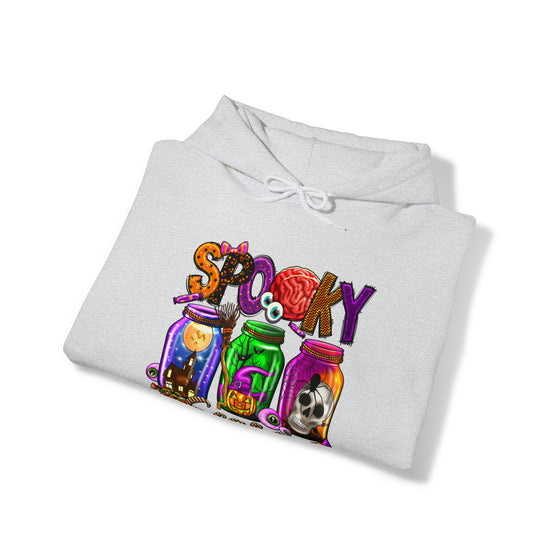 Halloween Sweatshirt | Spooky Season Specimen Jars | Unisex Hooded Hoodie Sweatshirt