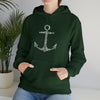 Anchor Bones Sailor Pirates | Abstract | Minimalist | Modern | Unisex Hooded Hoodie Sweatshirt | Embrace Your Vibe