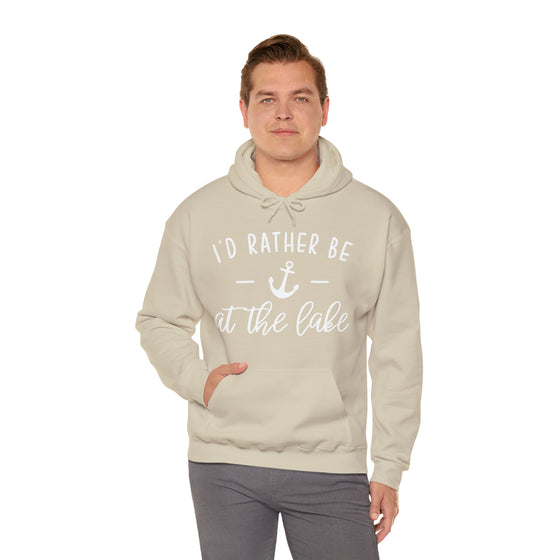 Rather Be at Lake Boating Sweatshirt | Unisex Hooded Hoodie Sweatshirt