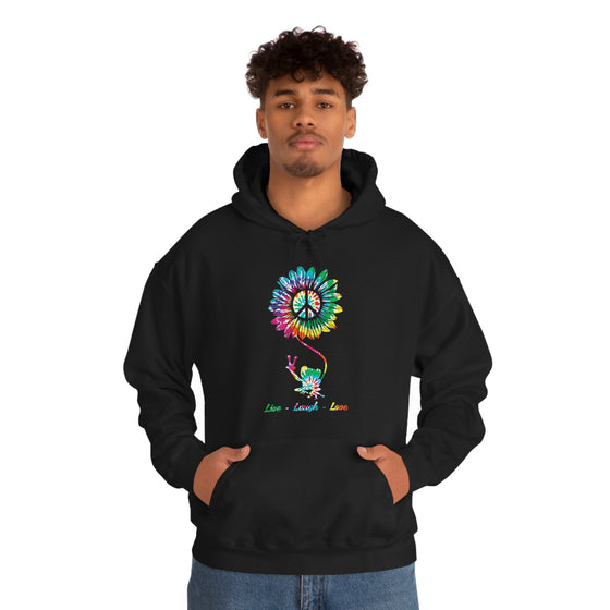 Chill Stitch – Peace Live Frog Tie-Dye - Unisex Hooded Hoodie Sweatshirt – Embrace Your Vibe